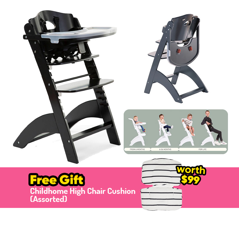 Childhome Lambda 3 Baby High Chair + Feeding Tray + FREE GIFT